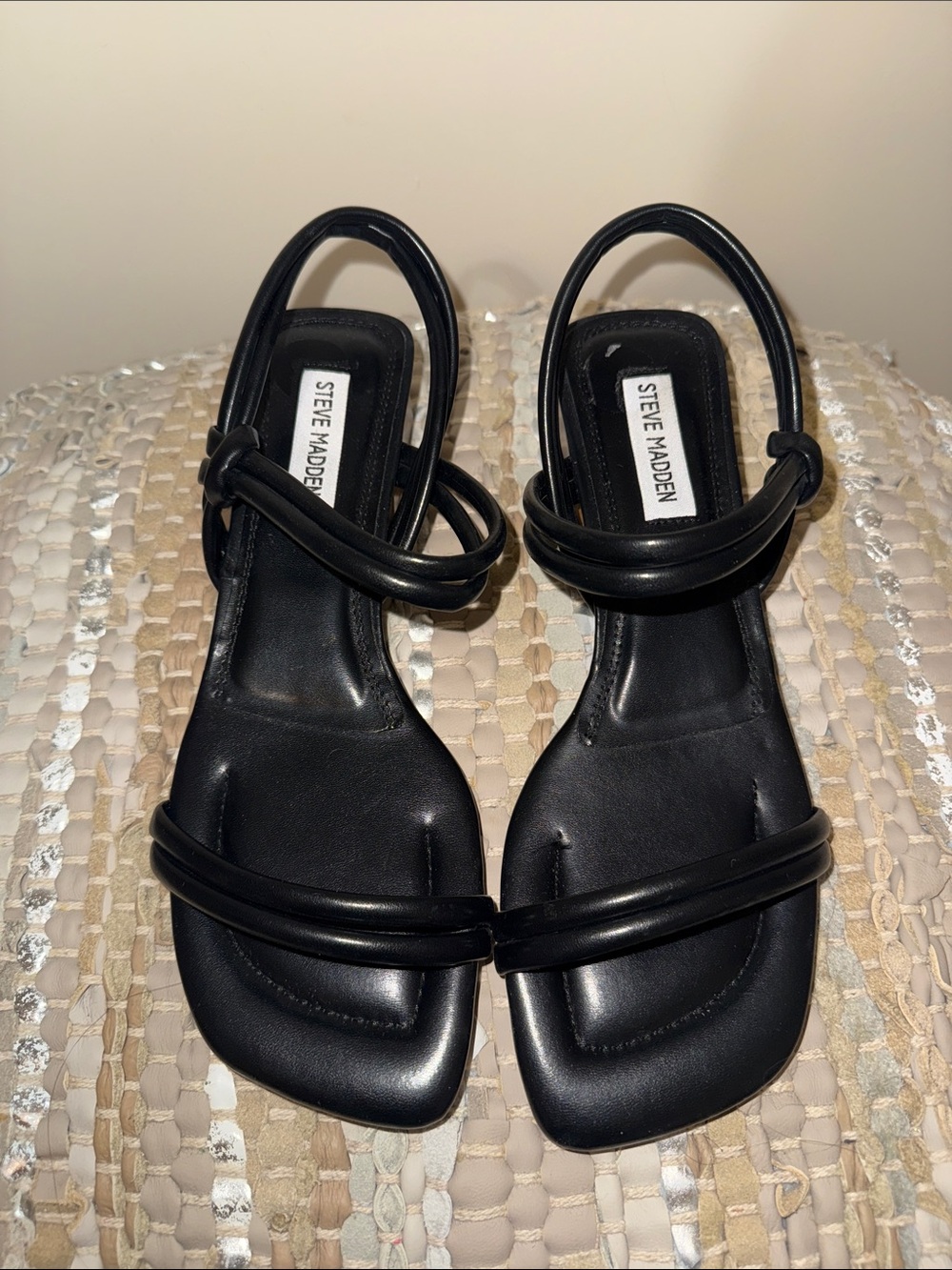Steve Madden Black Strappy Heel
